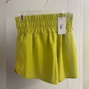 Green Athletic Shorts with Elastic Waistband